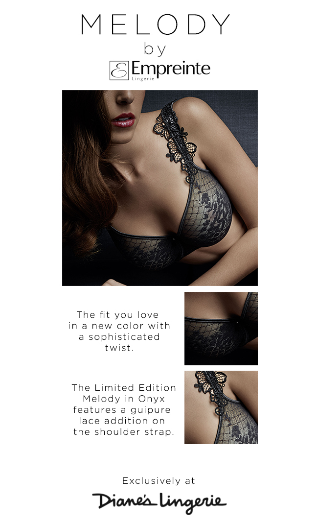 The fit you love in a new color with a sophistcated twist. Empreinte Melody Bra in Onyx, Limited Edition