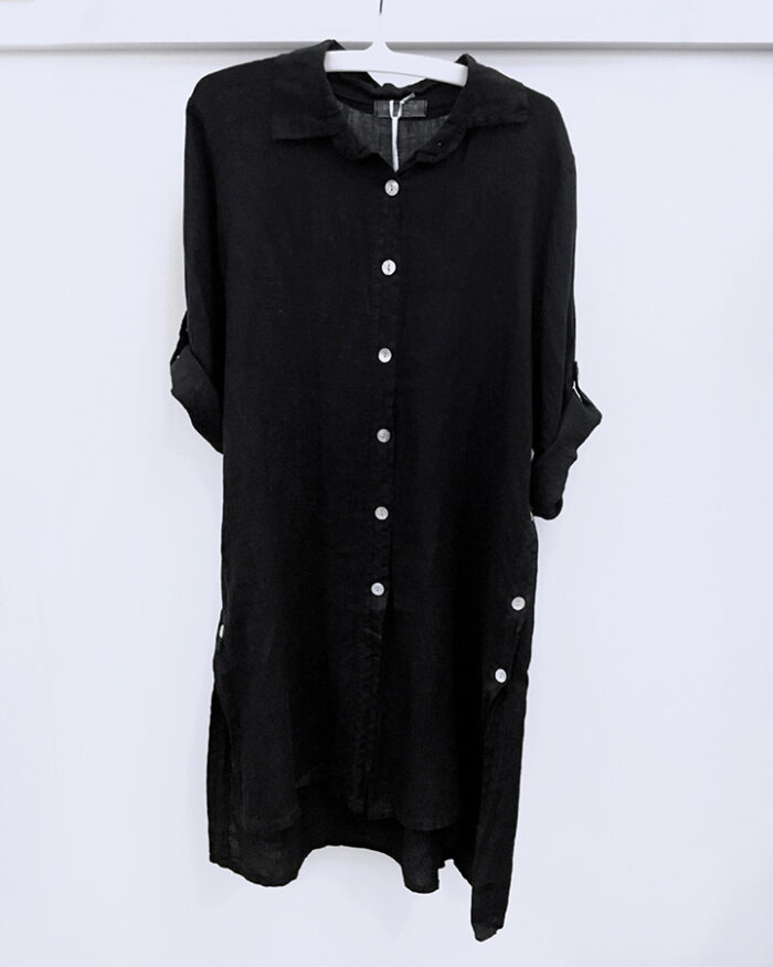 pistache-clothing-linen-button-sided-blouse-black-dianes-lingerie-vancouver-720x900